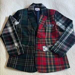 Classic Prep Holiday Plaid Cotton Blazer, size XL